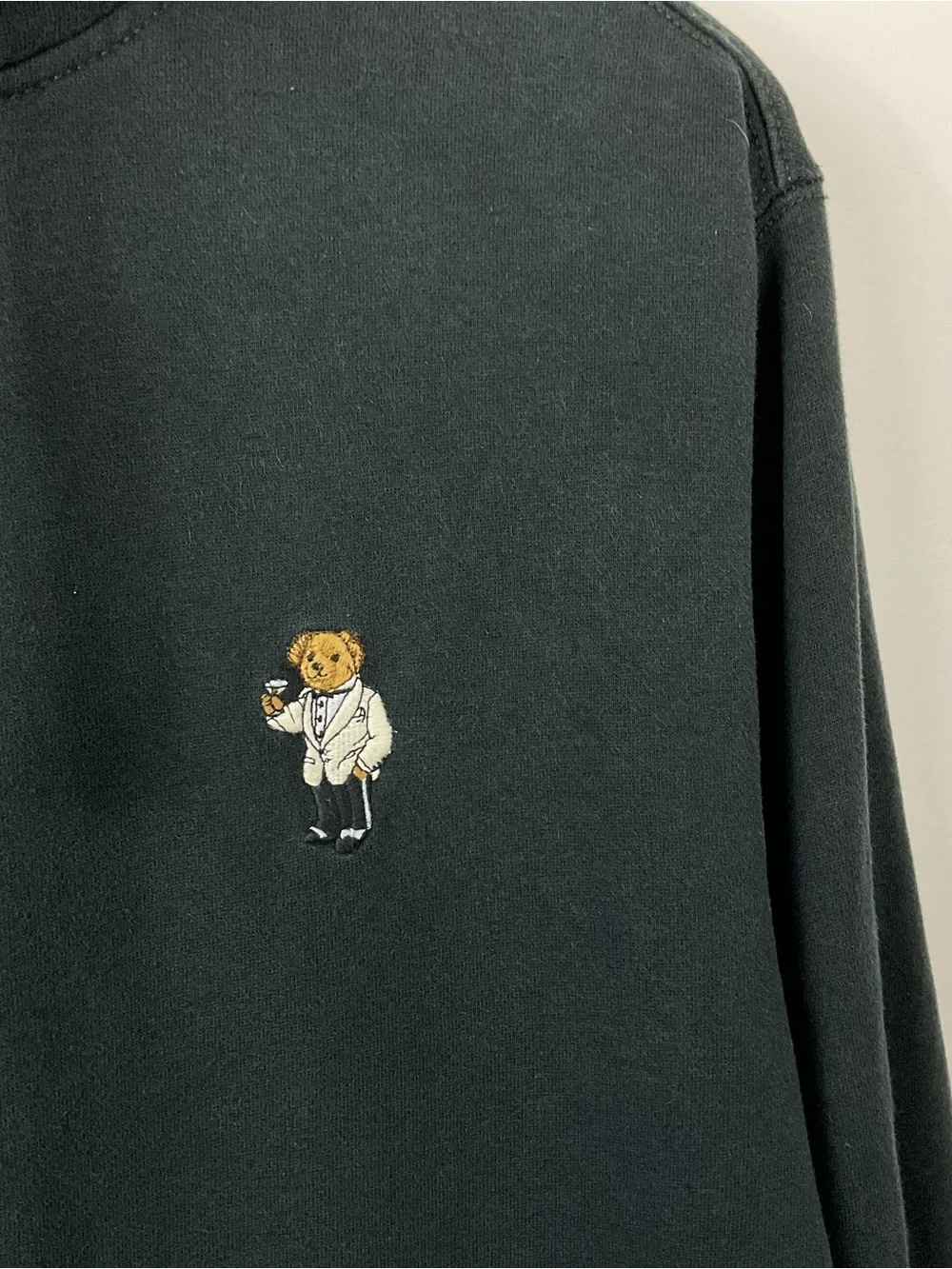Polo By Ralph Lauren Martini Polo Bear Black Hoodie Vintage Mens Size Large